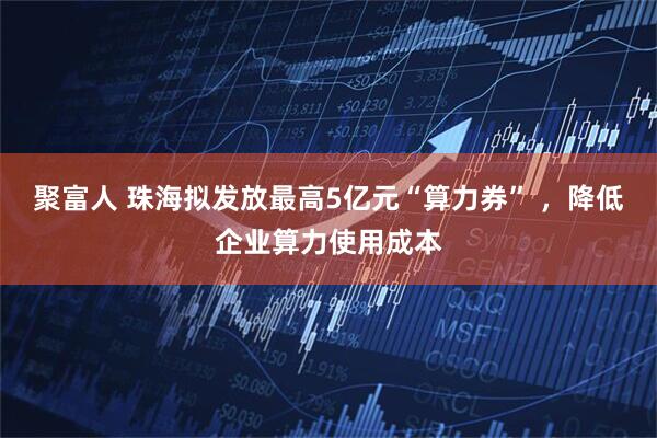 聚富人 珠海拟发放最高5亿元“算力券” ，降低企业算力使用成本