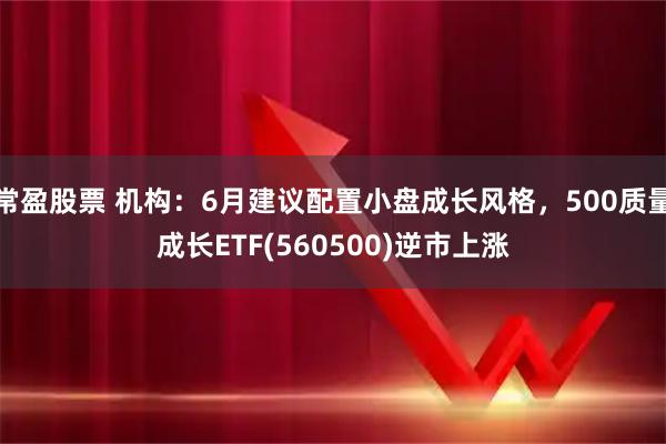 常盈股票 机构：6月建议配置小盘成长风格，500质量成长ETF(560500)逆市上涨